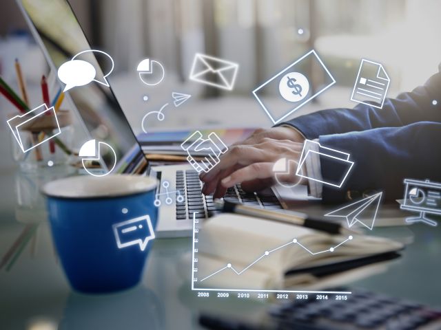 Ilustrasi internet marketing.